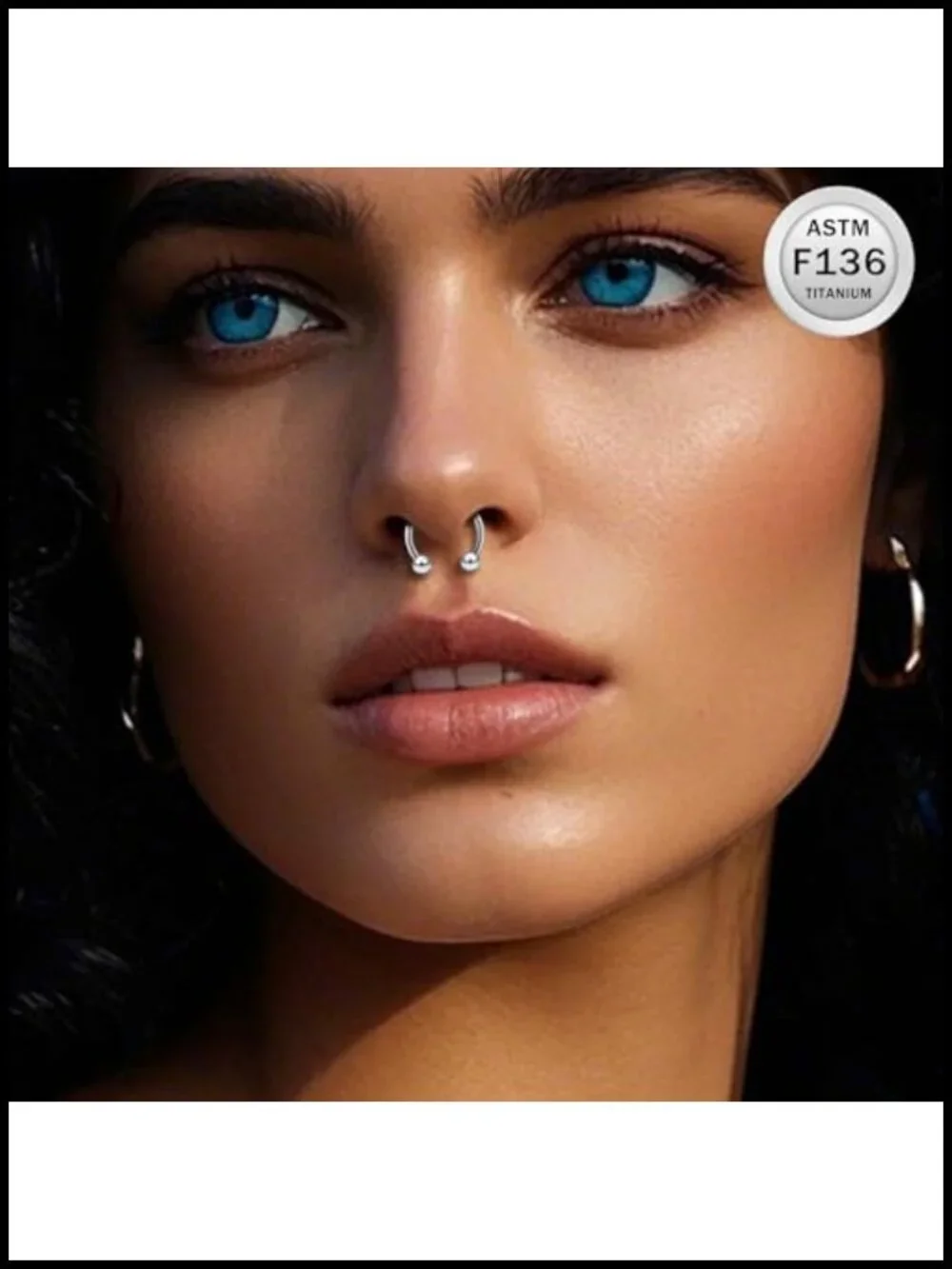 Internally Threaded Titanium Horseshoe Nose Ring Septum Hoop for Cartilage